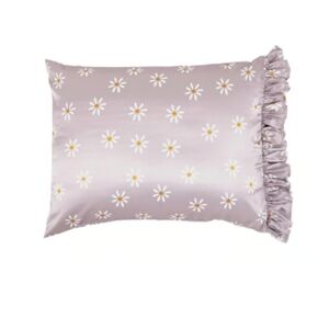 Bella Sleep + Spa Satin Pillowcase for Hair and Skin with Ruffle Trim, Daisy STD